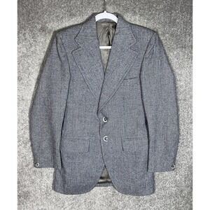 Vintage Harry Fenton Two Button Sports Coat Blazer Mens Size‎ 38 Gray Pockets